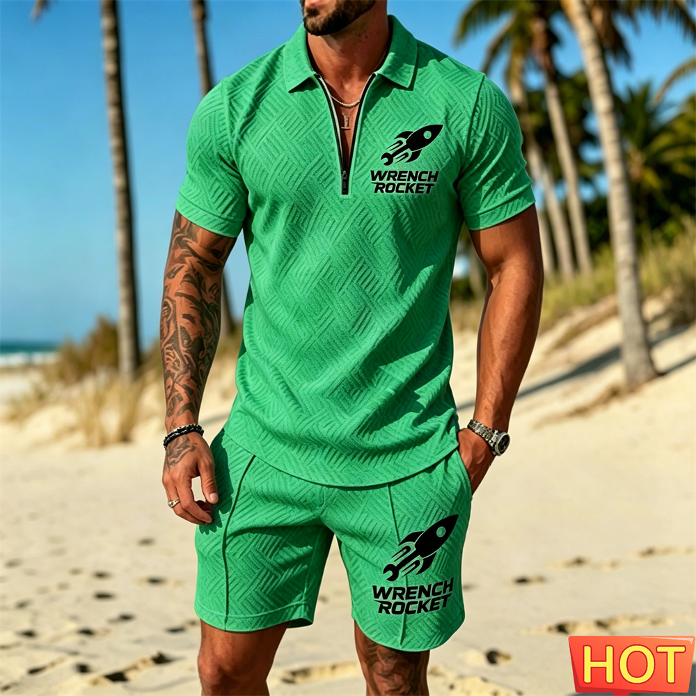 Summer Clothing Vacation - Letni strój męski, zestaw polo na