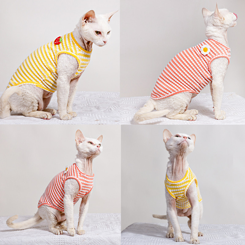 Soft Summer Yellow Clothing - Letnia koszulka dla kota Sphynx, miękka,