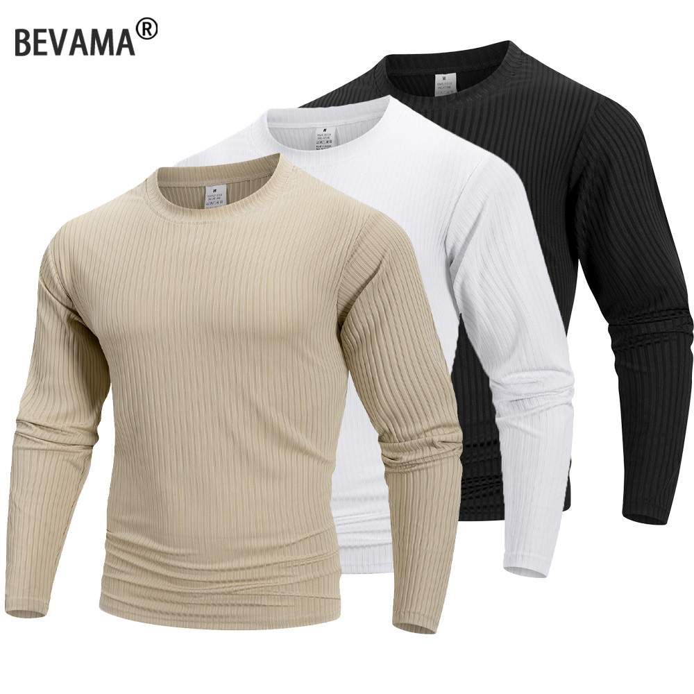 Summer Knit Clothing - Męska koszulka z długim rękawem na