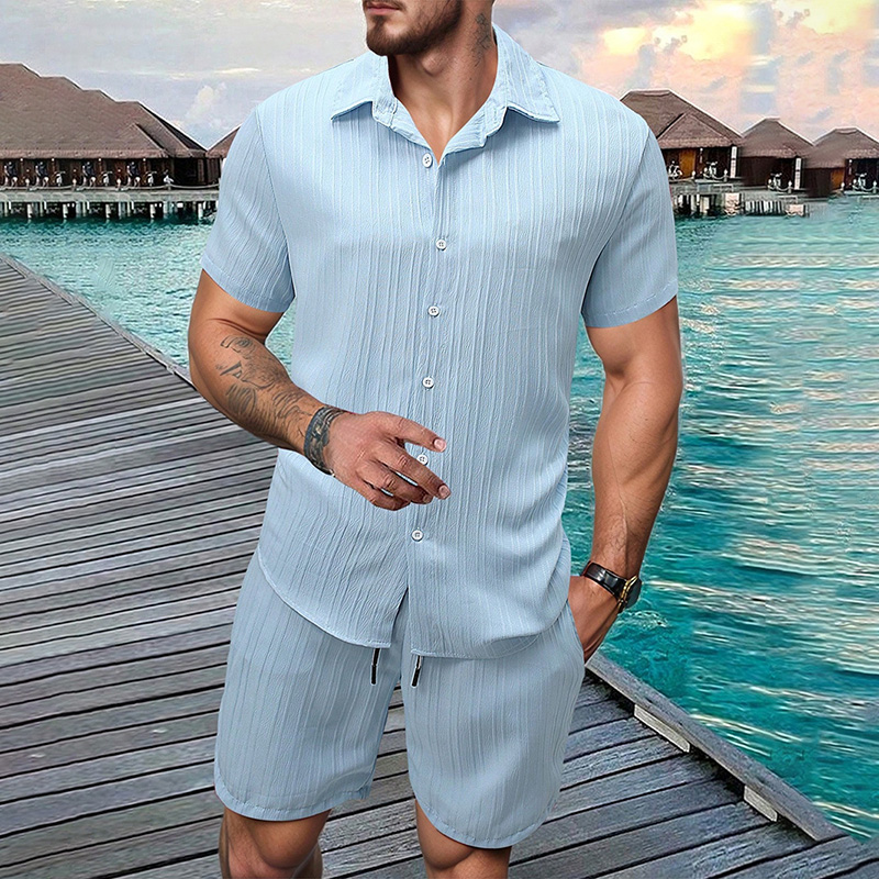 Summer Clothing Beach - Męski zestaw na lato 2026: koszula