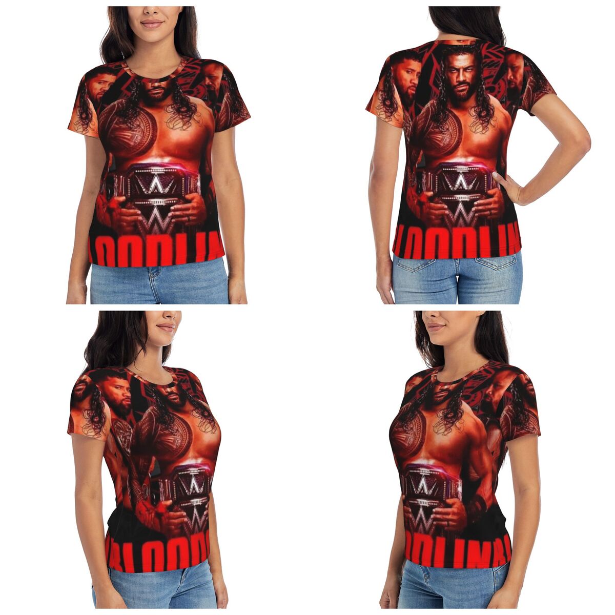Summer Reign Clothing - Koszulka wrestlingowa z Romanem Reignsem, damska,