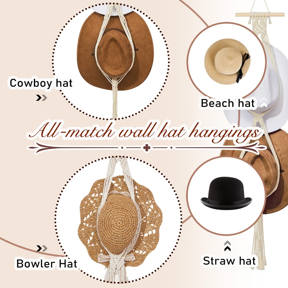 Bohemian Macrame Hat Hanger Rę – Sun Hat Wide Brim recenzja i cena