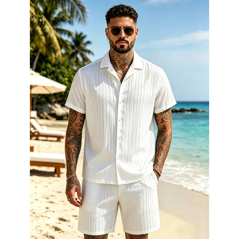 Męski letni zestaw casualowy,  – Summer Clothing Beach recenzja i cena